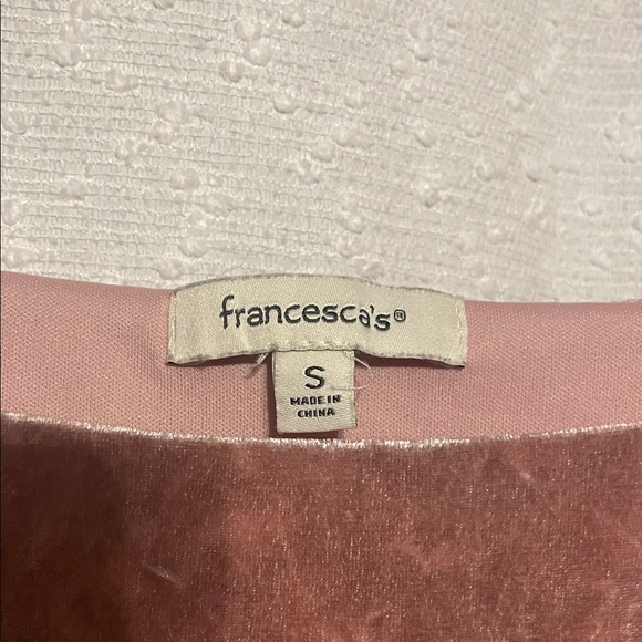 Francesca's Collections Blush Velvet Bodysuit - Picture 2 of 3